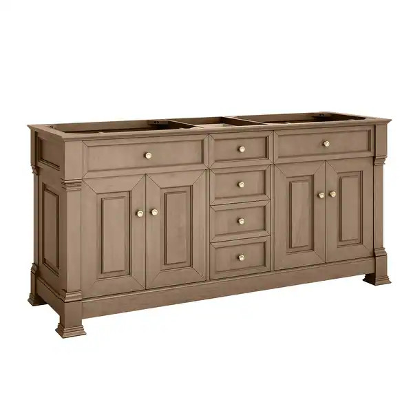 Brookfield 72" Double Vanity, Honey Oak - No Top | Bed Bath & Beyond