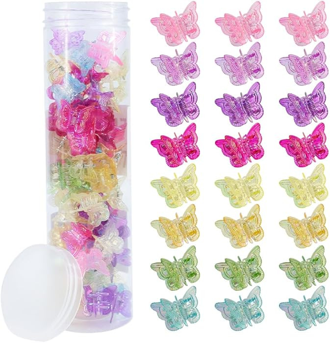 Ahoney 60PCS Mini Butterfly Hair Clips for Hair with Box Glitter 90s Y2k Hair Accessories for Gir... | Amazon (US)