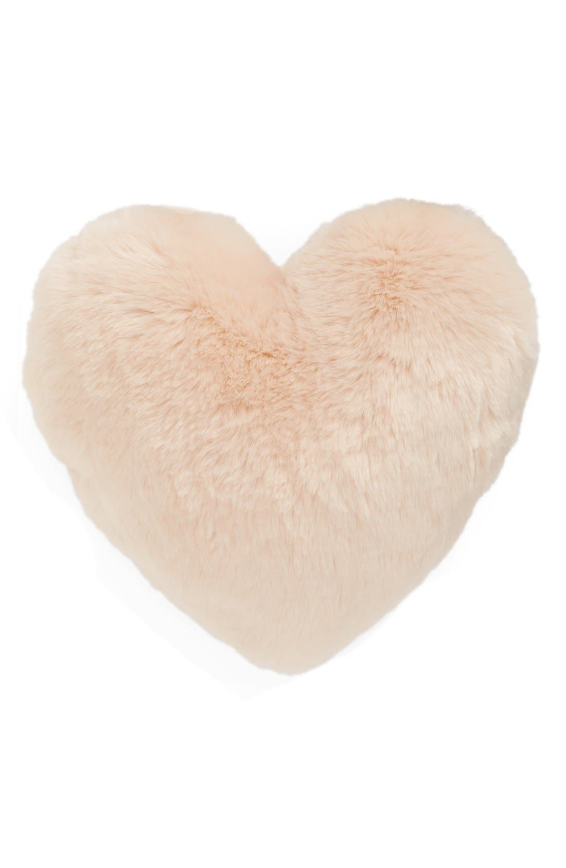'Cuddle Up' Faux Fur Heart Accent Pillow | Nordstrom