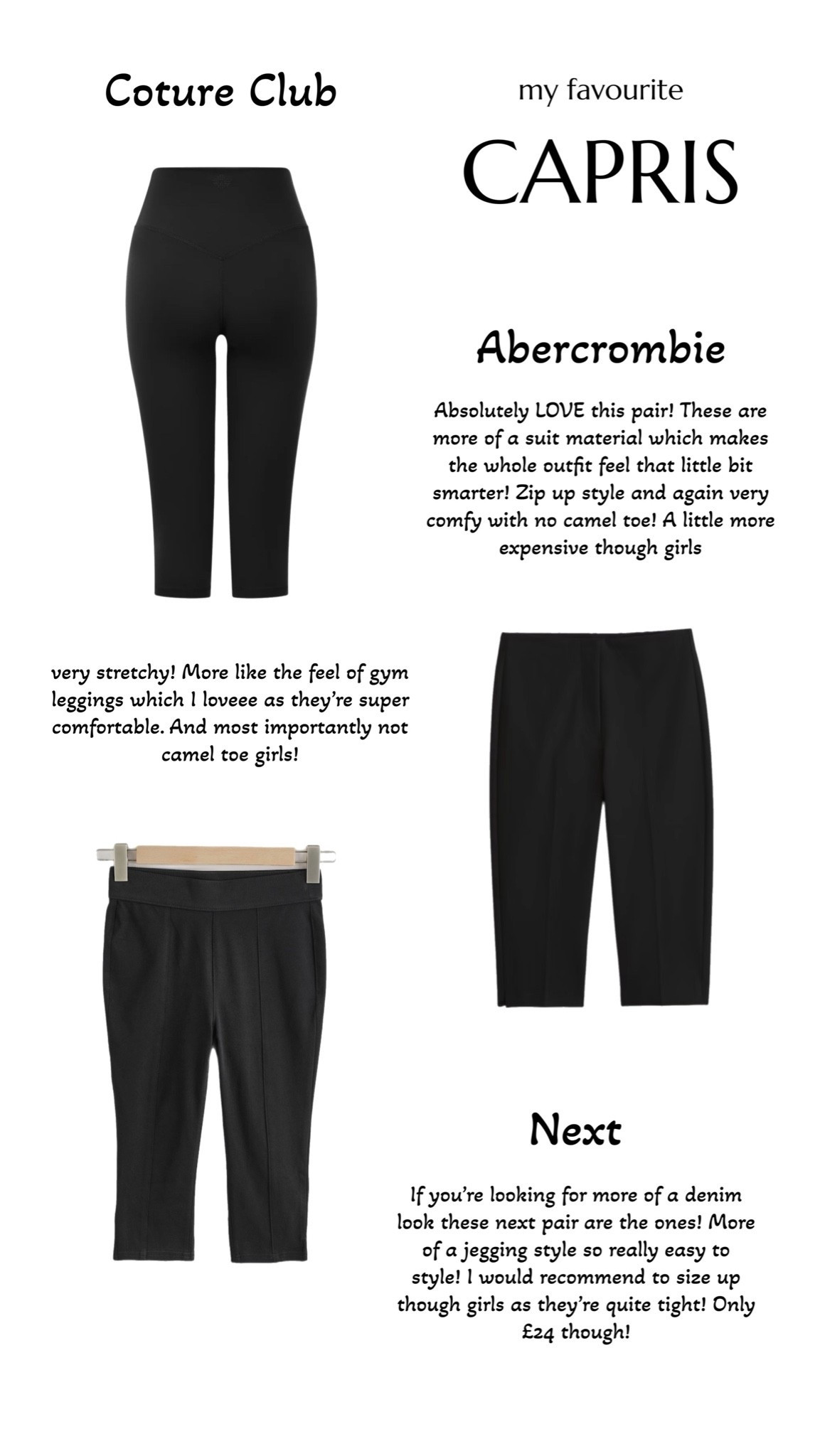 My most worn CAPRIS : and reasons why I love them!!! ❤️💫

Camel toe free, stretchy & so easy to wear!

Autumn fashion capri styling staple wardrobe