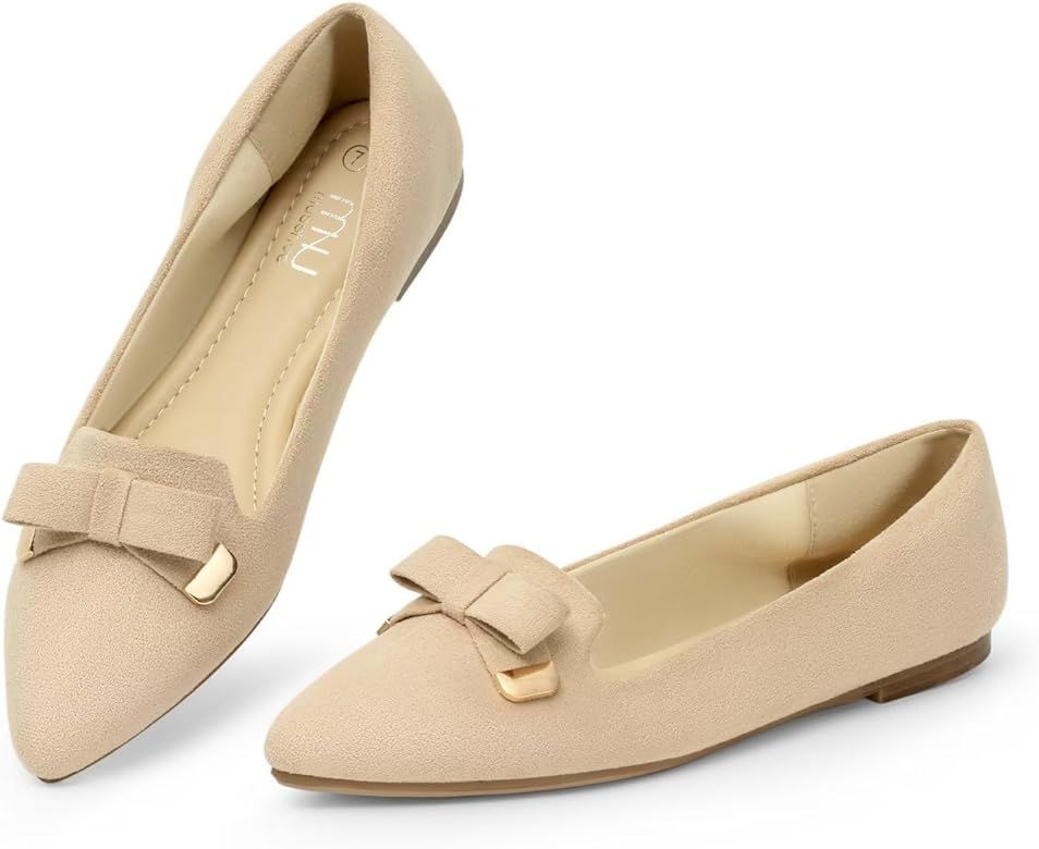 MUSSHOE Flat Shoes Women Comfortable Pointed Toe Slip on Women's Flats | Amazon (US)