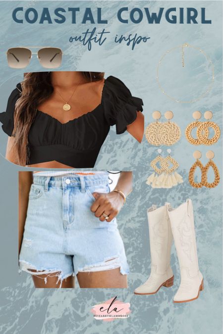 Trending: Coastal Cowgirl
Another cute costal cowgirl inspo! These earrings and sunglasses can go with literally anything to elevate your look! 
They are both on amazon, and under $20! You have to grab them!

#amazon #sunnies #shorts #jeanshorts #nashville #cowgirl #boots #earrings #inspo #outfit #coastal #coastalcowgirl #nashvilleoutfit 

#LTKstyletip #LTKFind #LTKSeasonal