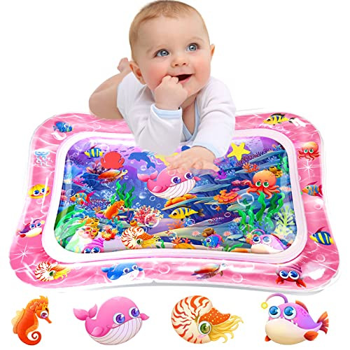 Infinno Tummy Time Mat Premium Baby Water Play Mat for Infants and Toddlers Baby Toys for 3 to 24 Months, Strengthen Your Baby's Muscles, Pink Theme Toys | Amazon (US)