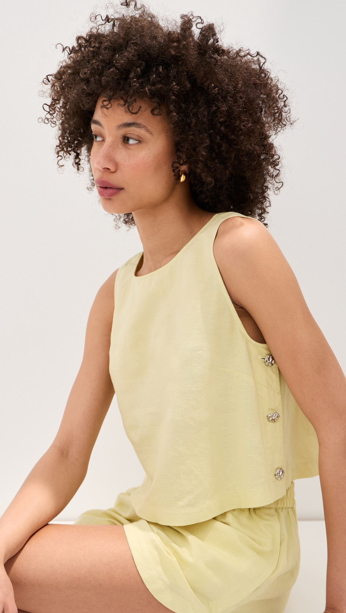 LE BOP Margot Linen Blouse White XXS | Shopbop