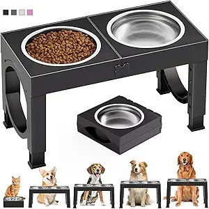 XIAZ Elevated Dog Bowls Large Breed Raised Dogs Bowl Stand Large/Medium Sized Dog Stainless Steel... | Amazon (US)