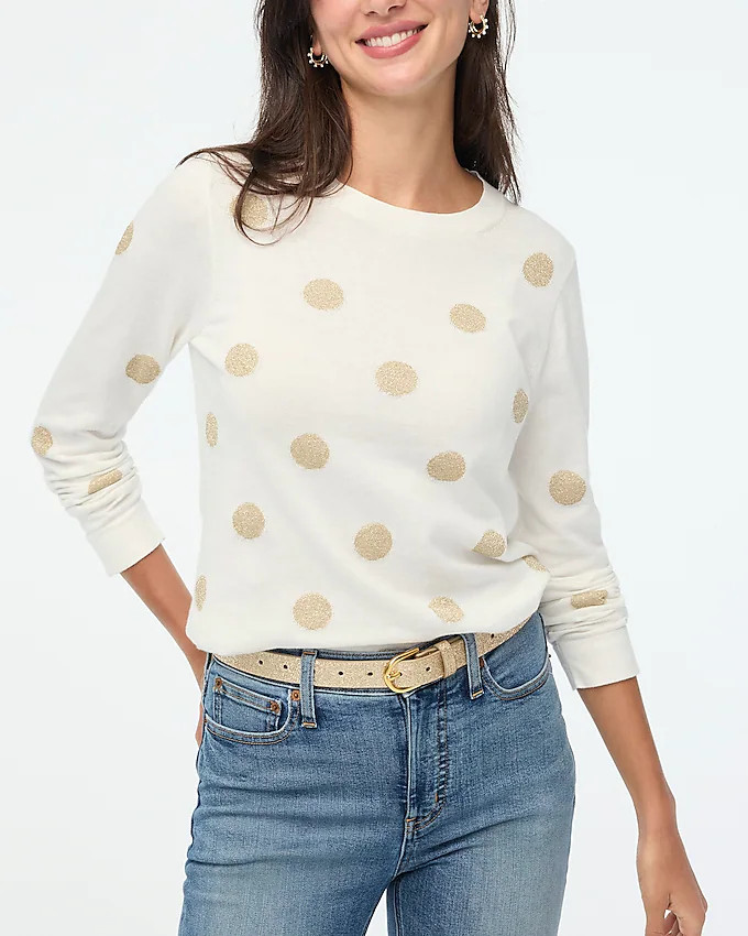 Metallic dot Teddie sweater | J.Crew Factory