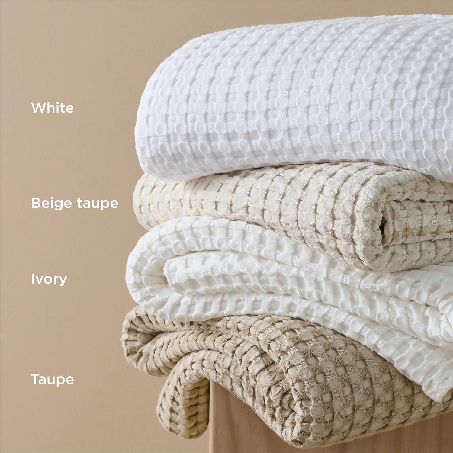 Bedsure Cooling Cotton Waffle King Size Blanket - Lightweight Breathable Summer Blanket of Rayon ... | Amazon (US)