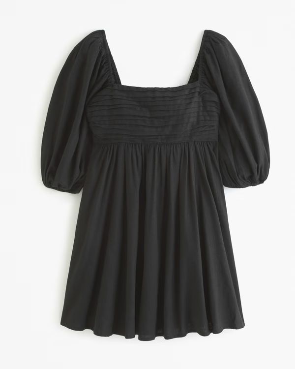 The A&F Emerson Linen-Blend Puff Sleeve Mini Dress | Abercrombie & Fitch (US)