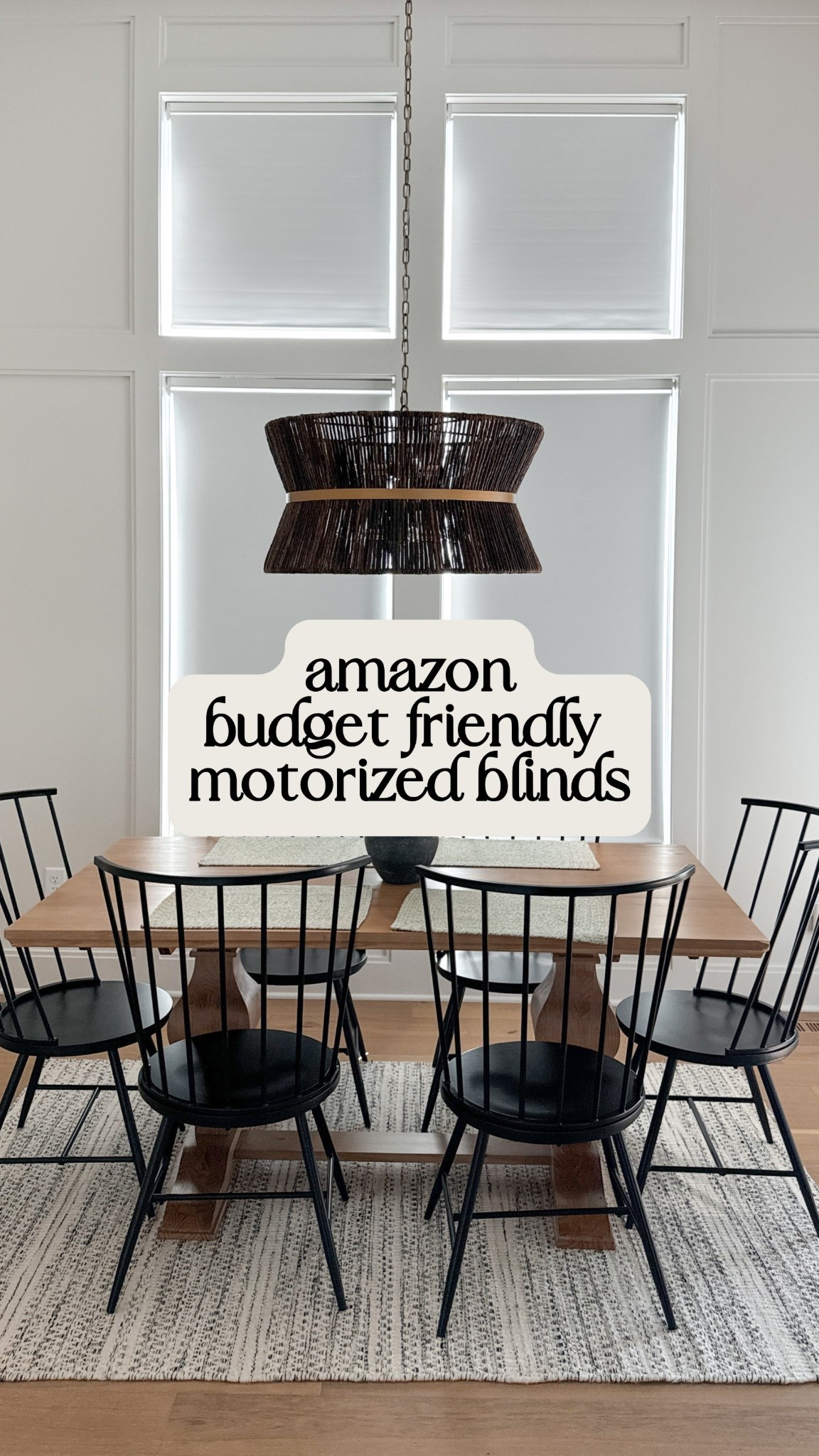 I Found the Best Budget-Friendly Motorized Blinds on Amazon – and They’re Drill-Free!

If you’ve ever looked into window treatments for tall windows, you know how quickly the costs can add up. When we started looking for blinds for our dining room, I was shocked with the price! Motorized blinds can easily run hundreds of dollars per window. I wish someone had warned me how expensive window coverings can get!
Our dining room has really tall windows, so motorized blinds weren’t just a nice-to-have, they were a must. But I didn’t want to spend a small fortune. Luckily, I was sent a budget-friendly option on Amazon that totally blew me away.
These blinds were only $80 each (depending on size) and they turned out to be exactly what we needed.

Amazon home, amazon finds, amazon new build, new build, amazon blinds, blinds, window covers, curtains


#LTKHome