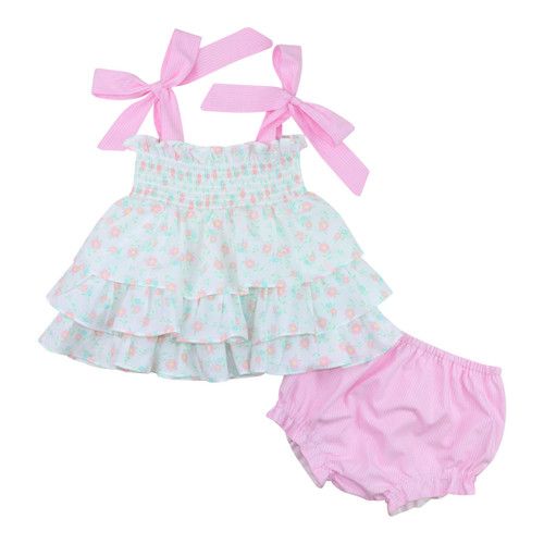 Floral Ruffle Diaper Set | Cecil and Lou