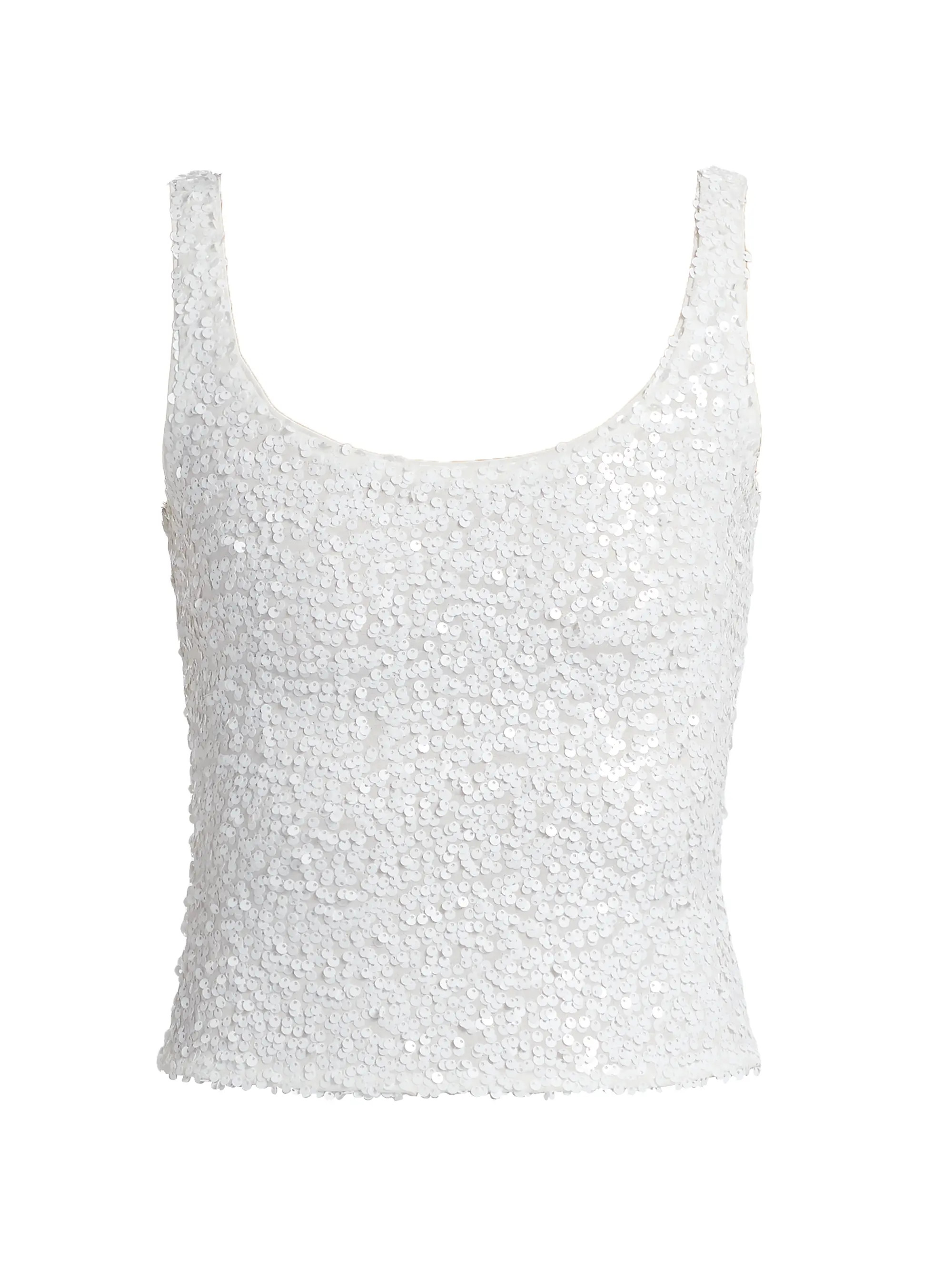 Dina Sequin Stretch Scoopneck Bodysuit | Saks Fifth Avenue