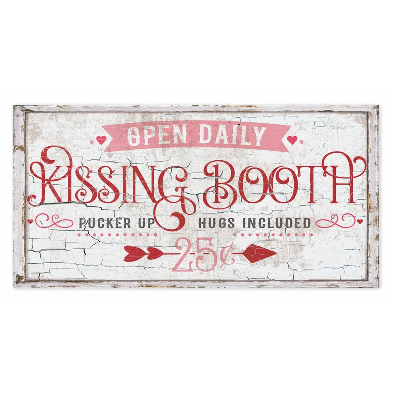 Kissing Booth Valentines Day Decor Large Canvas Wall Art | Etsy | Etsy (US)