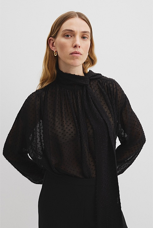 Flock Spot Blouse | Country Road