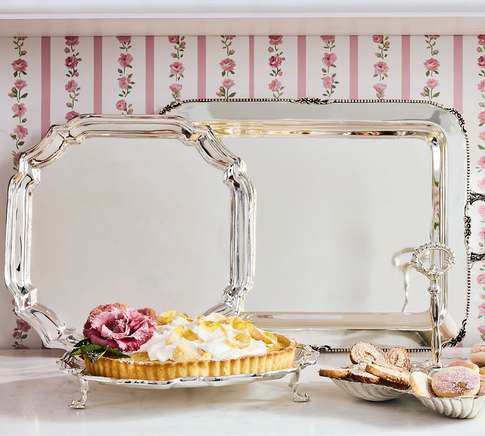 LoveShackFancy Silver Champagne Serving Tray | Pottery Barn (US)