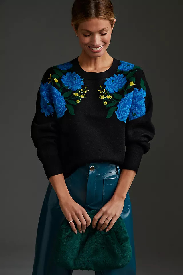 Maeve Cropped Crew-Neck Sweater | Anthropologie (US)