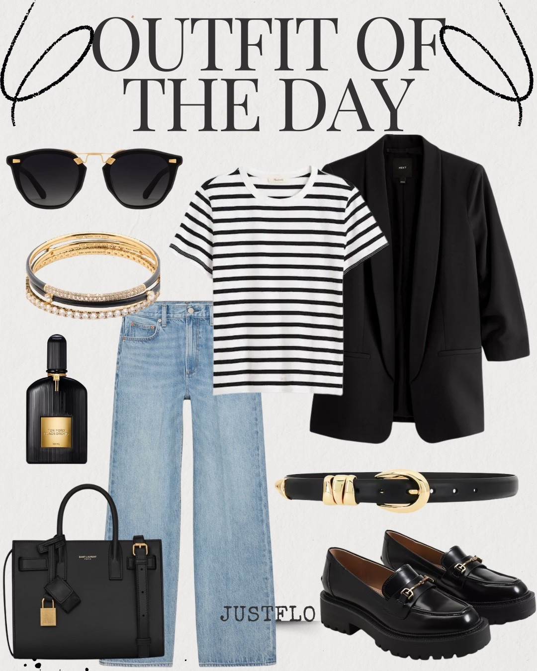 Obsessed with this elevated everyday look 🤍✨
A classic striped tee + relaxed denim paired with a structured blazer = effortless chic. Added gold accents, a sleek belt, and chunky loafers to pull it all together 🖤

Perfect for work, meetings, or a casual day out when you still want to feel put together 👏🏼

#LTKStyle #LTKWorkwear #LTKFinds #ClassicStyle #EverydayChic #NeutralOutfits #CapsuleWardrobe #MomStyle #EffortlessStyle #JustFloFinds