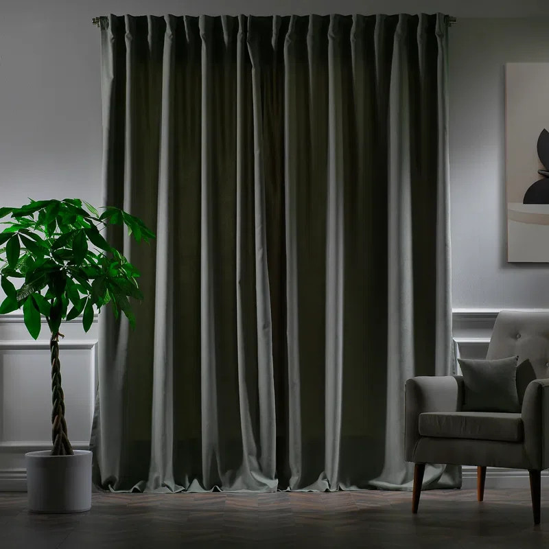 Extra Long and Extra Wide Faux Velvet Single Panel | Wayfair North America