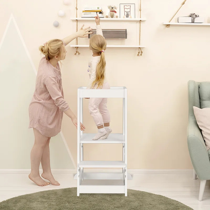 Toddler Kitchen Tower Helper Step Stool Adjustable | Wayfair North America