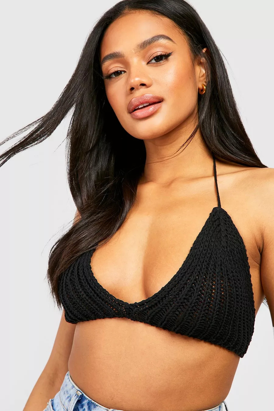 Crochet Halter Bralette | Boohoo.com (US & CA)