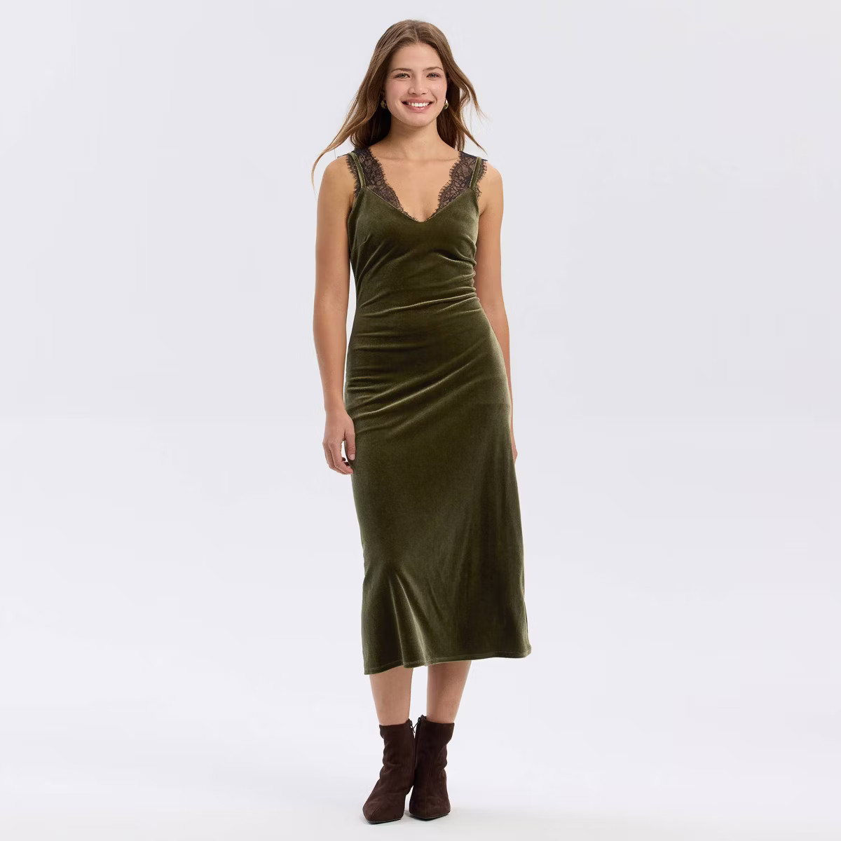 Women's Velvet Midi Slip Dress - A New Day™ | Target
