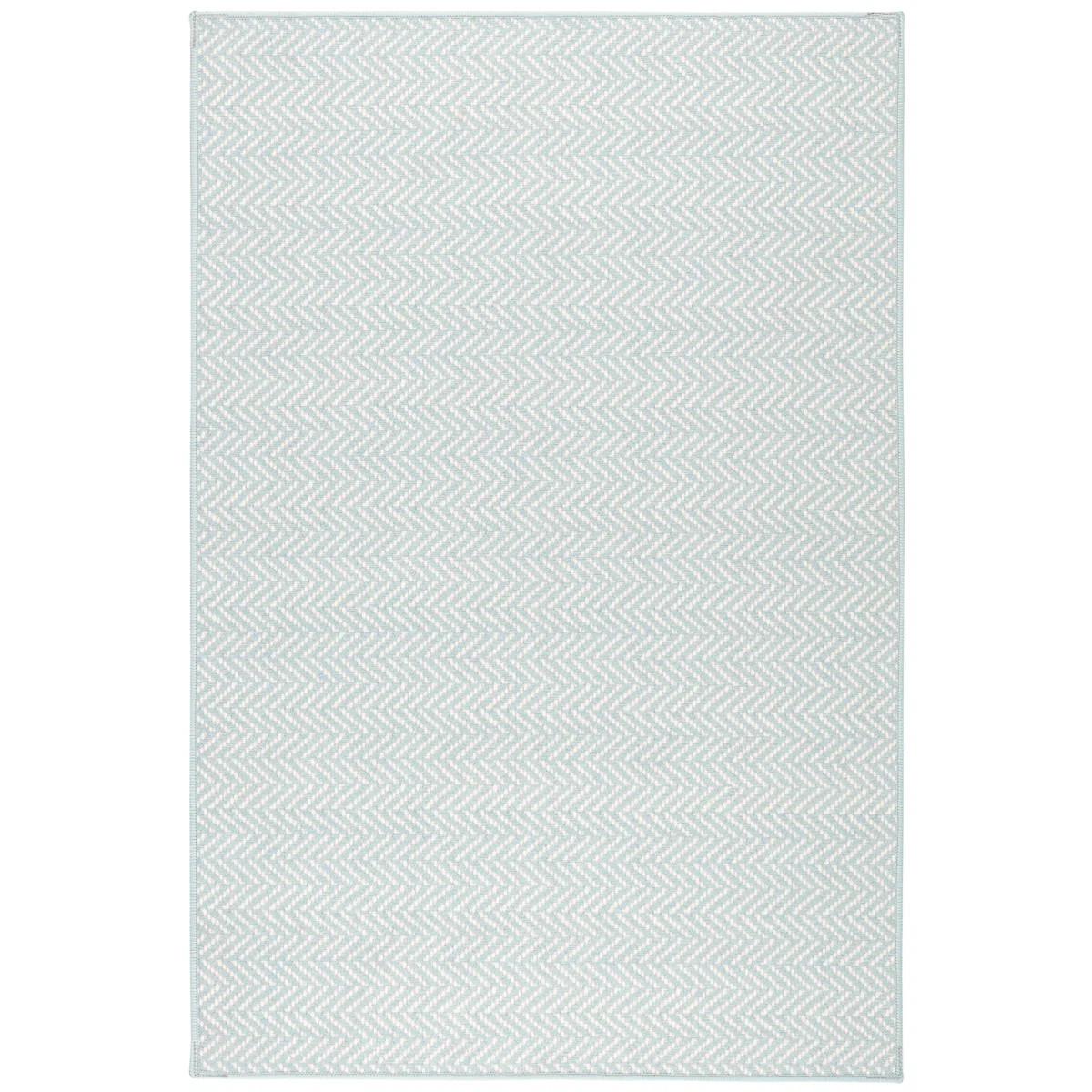 Herringbone Swedish Blue Machine Washable Rug | Wayfair North America