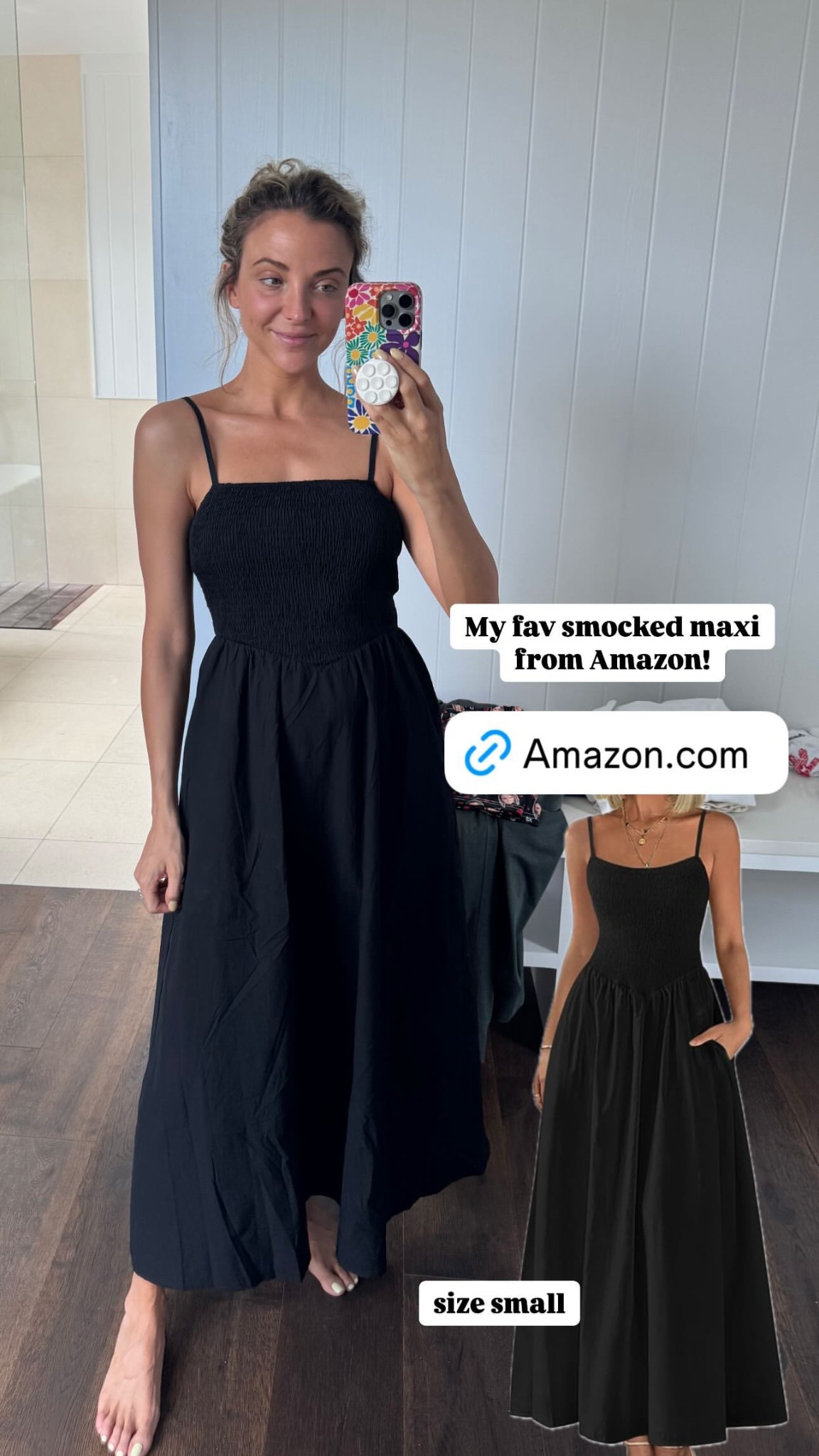 My fav smocked maxi dress from Amazon! Wearing size small

#LTKSeasonal #LTKFindsUnder50 #LTKStyleTip