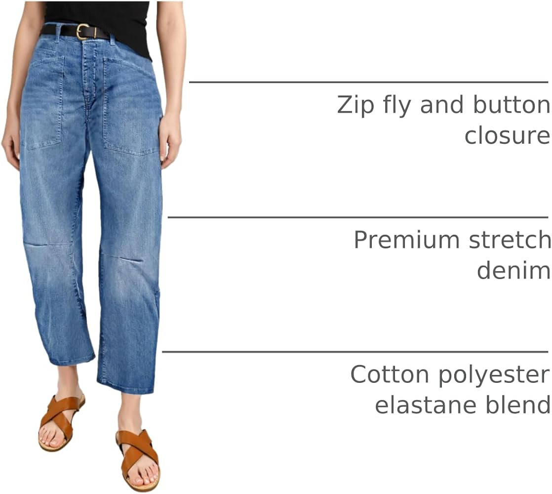 EVALESS Womens Baggy Barrel Jeans High Waisted Wide Leg Boyfriend Denim Ankle Pants | Amazon (US)