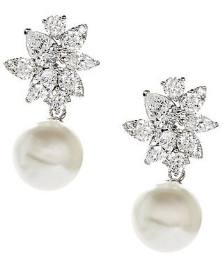Nadri Chiara Pearl Drop Earrings - Silver | Dillard's