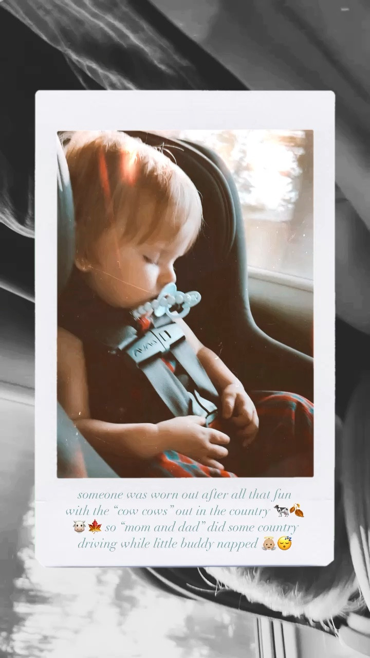 someone was worn out after all that fun with the “cow cows” out in the country 🐄🍂🐮🍁 so “mom and dad” did some country driving while little buddy napped 👼🏼😴

#LTKfamily #LTKbaby #LTKtravel