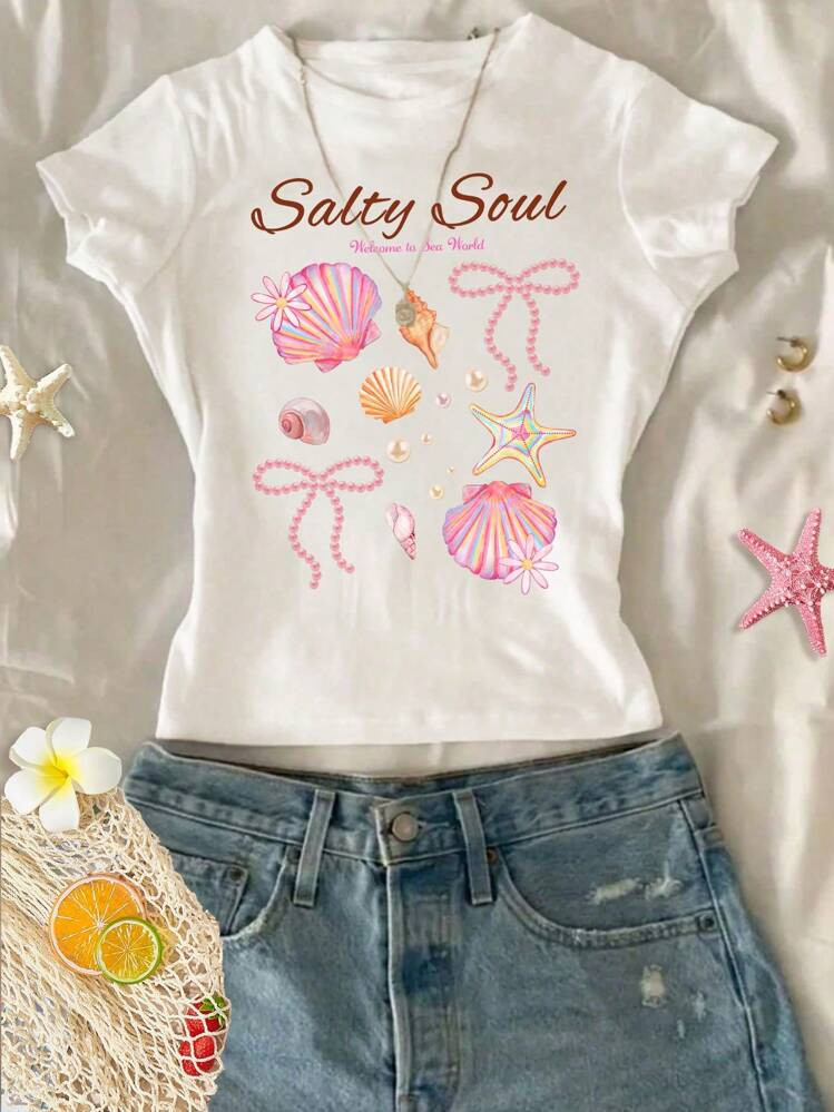 Salty Soul - Seashell Tee | SHEIN