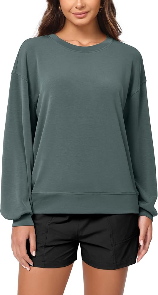 ODODOS Modal Soft Oversized Sweatshirts for Women Crew Neck Long Sleeve Relaxed Pullover Tops | Amazon (US)