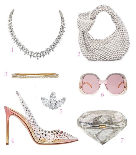 Who doesn’t love something sparkly under the tree? These splurge worthy and fabulous “Gifts for Her” are chic and sure to please. Whether you are spoiling your mom, wife, sister, girlfriend or daughter there is something for everyone. 

1. Sue Gregg Diamond Wreath Necklace 
2. Bottega Crystal Bag 
3. Pave Diamond Bracelet 
4. Starburst Slingbacks
5. Diamond Shaped Crystal Clutch

#giftguide #giftsforher #giftsformom #giftsforwife #girlfriendgifts #crystalbag #splurgegifts #fashiongifts #crystalshoes  #crystalsubglasses #bottegaveneta  #designerbooks #jewelry #giftideas #giftguide #diamonds #diamondnecace #overthetopgifts #suegragg #juditeiber 

#LTKstyletip #LTKGiftGuide #LTKHoliday