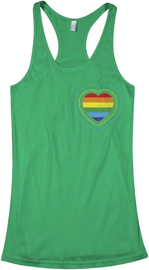 Threadrock Women's Gay Pride Rainbow Heart Racerback Tank Top | Amazon (US)
