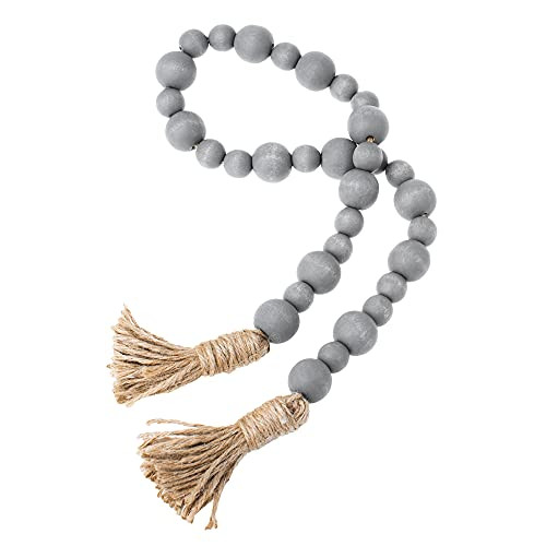 Amazon.com: Gray Weathered Wood Farmhouse Wood Bead Garland, Home Decor Beads : Handmade Products | Amazon (US)