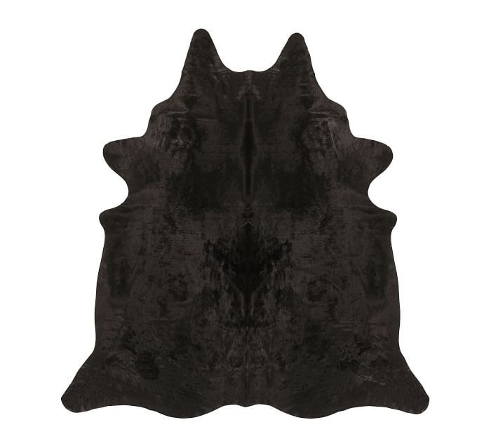 Solid Cow Hide Rug, 6 x 7.6', Black | Pottery Barn (US)