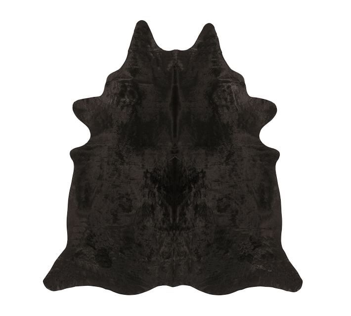Solid Cow Hide Rug, 6 x 7.6', Black | Pottery Barn (US)