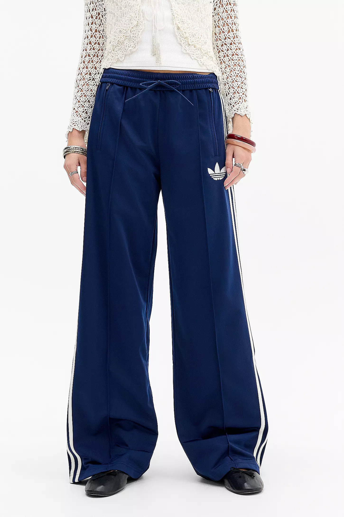 adidas Navy Original Firebird Track Pants - Navy S at Urban Outfitters | Urban Outfitters UK