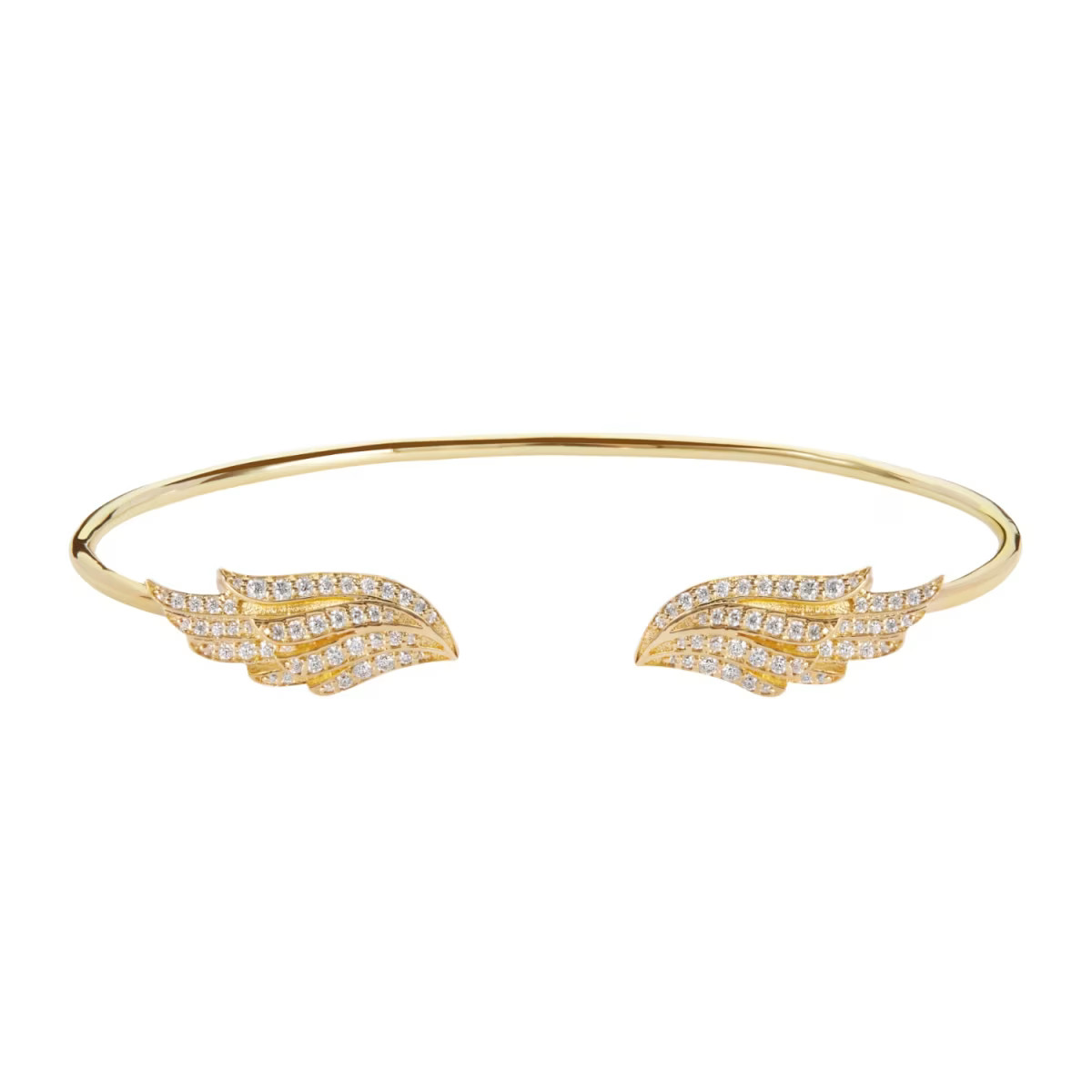Angel Wings 14K Gold Vermeil Bangle | Wolf & Badger
