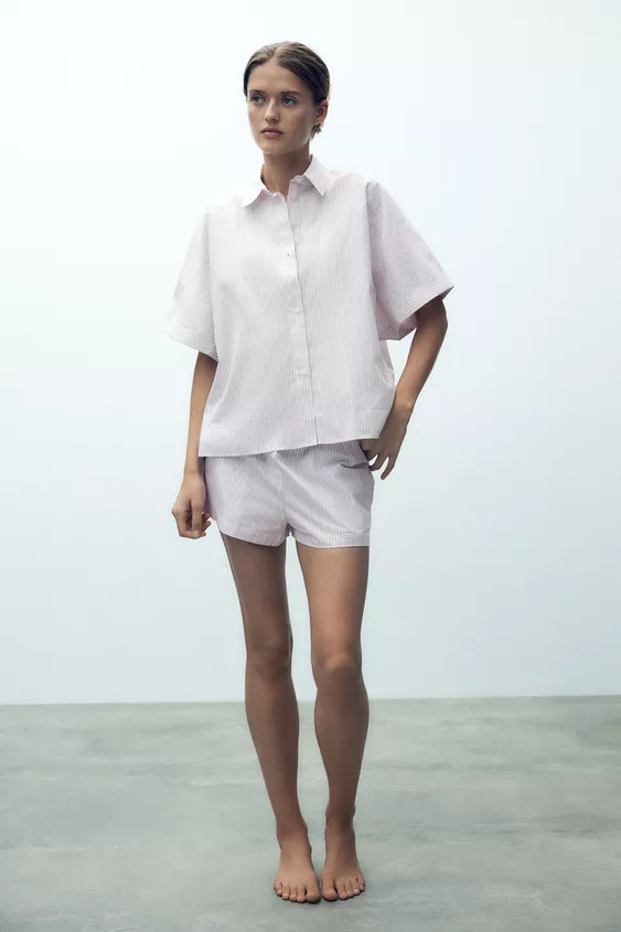 STRIPED PAJAMA SHORTS | Zara US