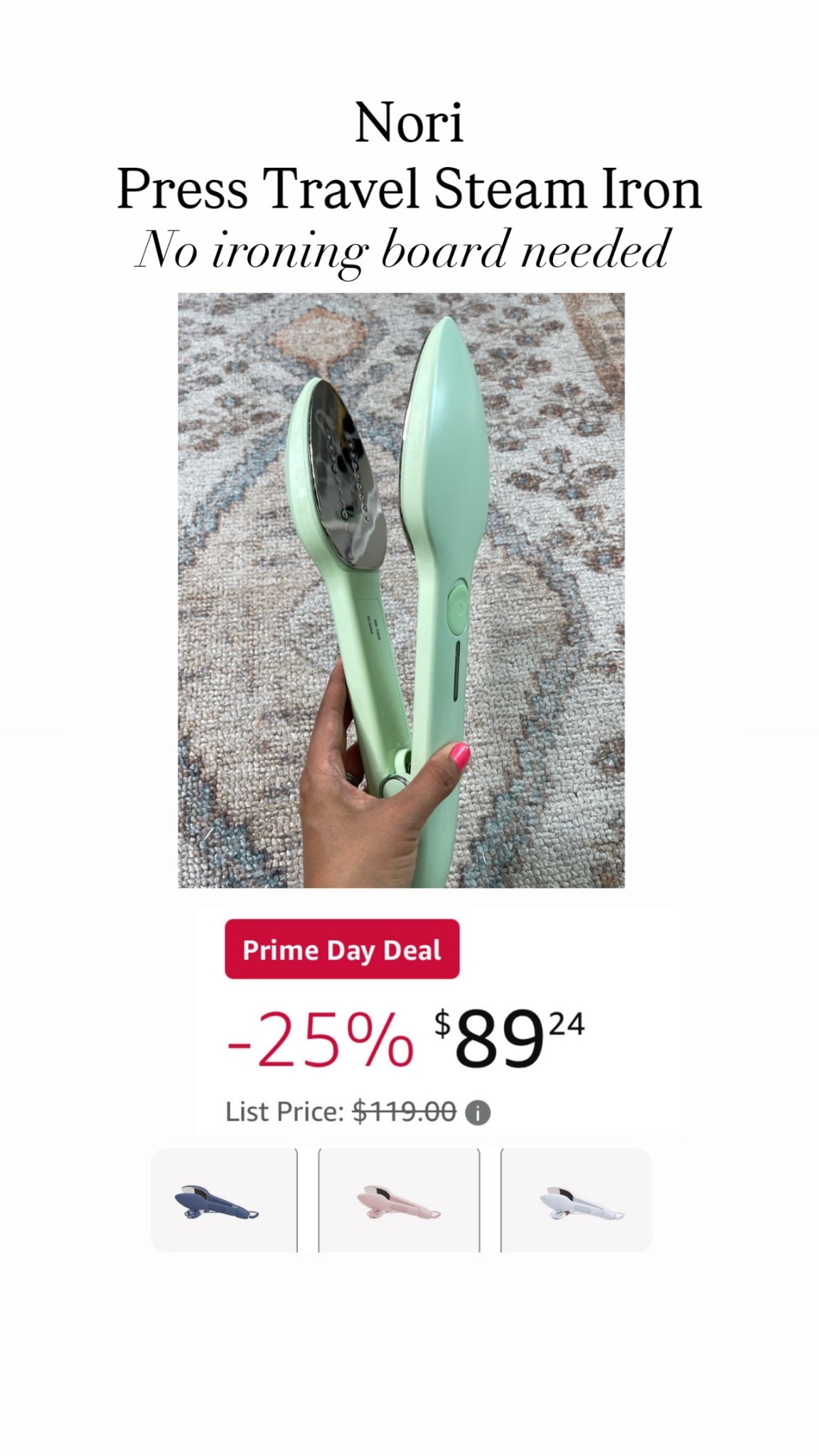 Nori Press Travel steam iron


#LTKHome #LTKFindsUnder100 #LTKSaleAlert