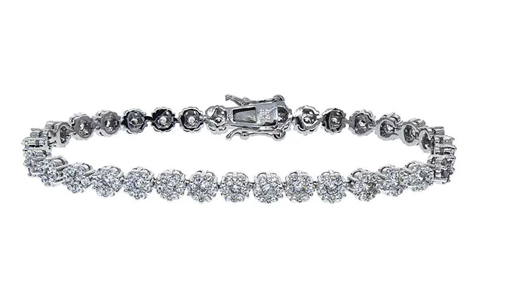 Cate & Chloe Ally 18k White Gold Plated Silver Tennis Bracelet with Cubic Zirconia Crystals, CZ W... | Walmart (US)