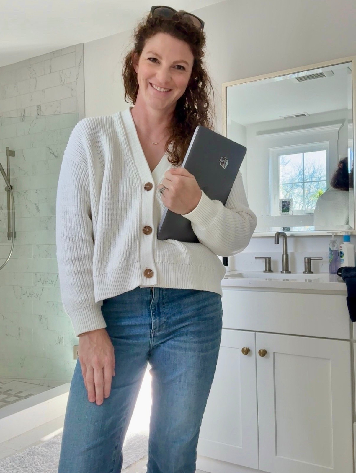 A favorite outfit lately- jeans that feel like sweatpants and a cozy oversized cardigan 

#LTKmomlife #LTKdayinmylife #LTKMidsize