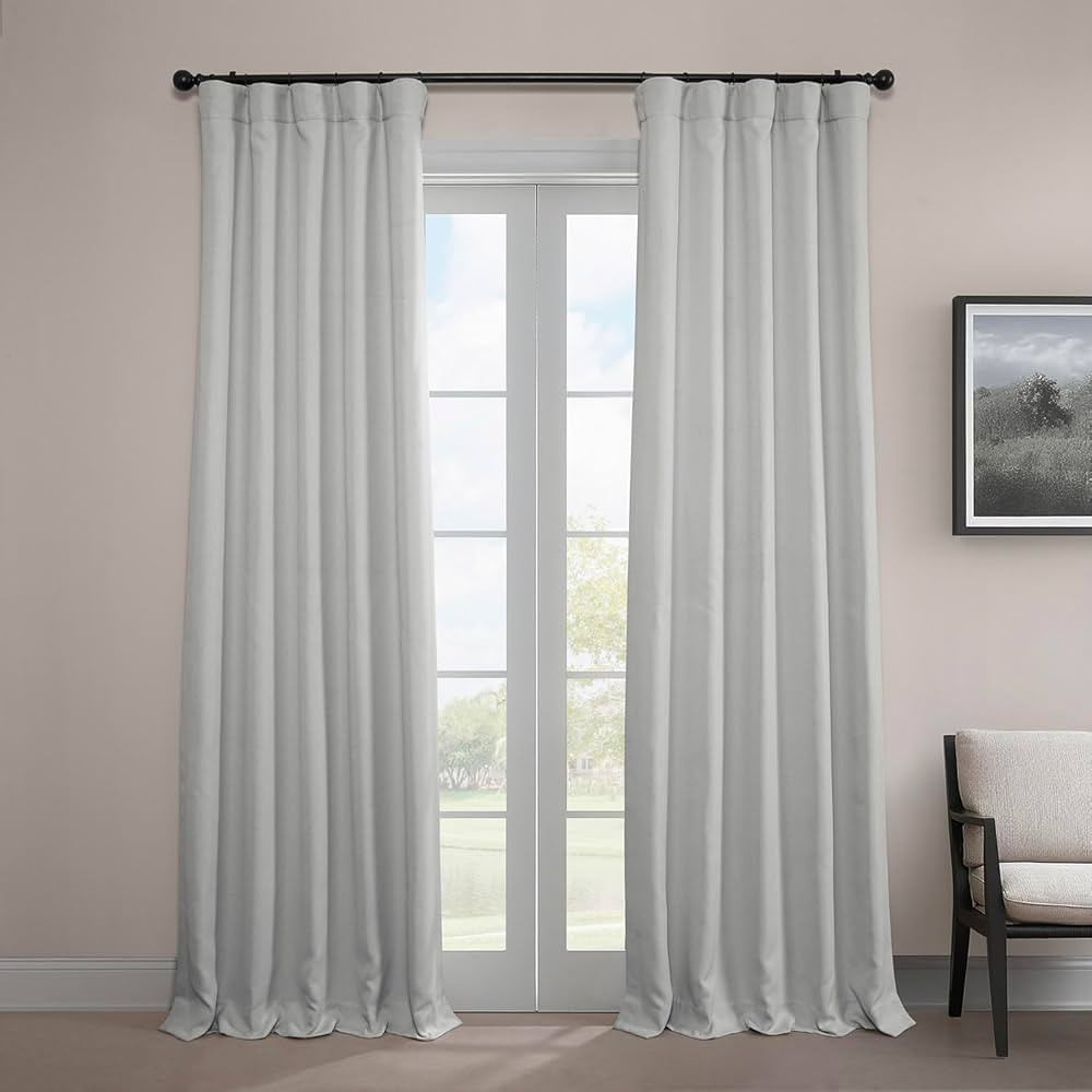 HPD Half Price Drapes Faux Linen Room Darkening Curtains - 96 Inches Long Luxury Linen Curtains f... | Amazon (US)