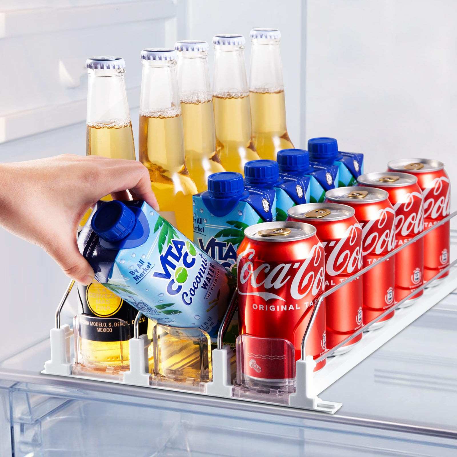 Drink Organizer for Fridge, Soda Can Dispenser for Refrigerator, Automatic Drink Dispenser for Fr... | Amazon (US)