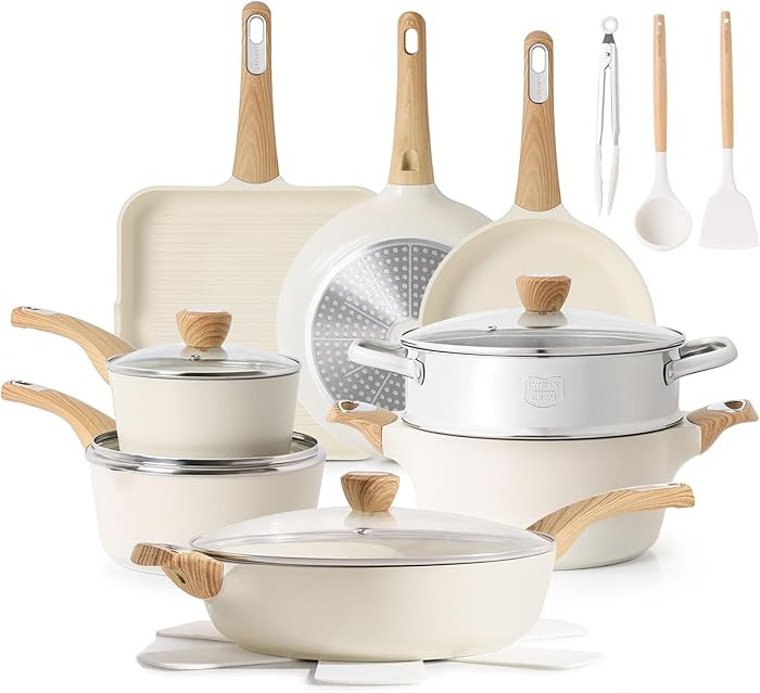 SENSARTE Ceramic Cookware Sets, Pots and Pans Set Nonstick, 20-Piece Induction Cookware, Non-toxi... | Amazon (US)