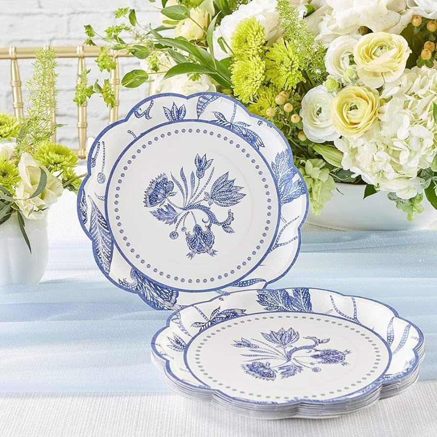 Kate Aspen Blue Willow 9 in. Decorative Premium Paper Plates (350 GSM weight -Set of 16) - Perfect f | Amazon (US)