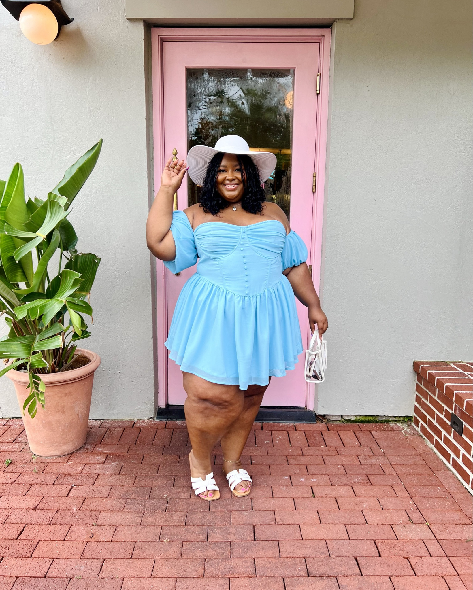 I felt like a full princess in this Bardot sleeve mini dress! Available in sizes 12-26.

My style as a plus size woman is so versatile and I Love that this dress gives me a vintage playful vibe.

Curvy queens tap in because this dress is one dress you want in your closet.🩵

#LTKPlusSize #LTKMidsize #LTKStyleTip
