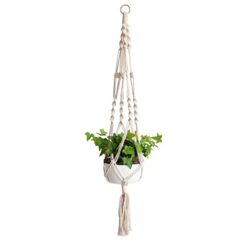 SUPERHOMUSE Pot Holder Macrame Plant Hanger Hanging Planter Basket Jute Braided Rope Craft | Walmart (US)