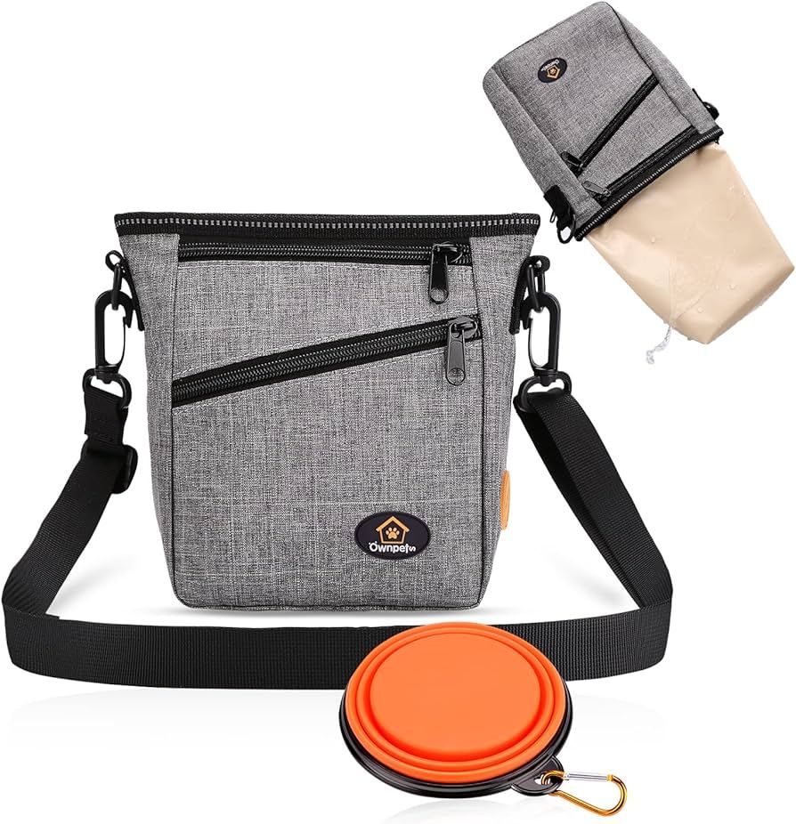 Ownpets Dog Training Pouch, Pet Treat Training Pouch with Collapsible Bowl, Shoulder Strap & Wais... | Amazon (US)