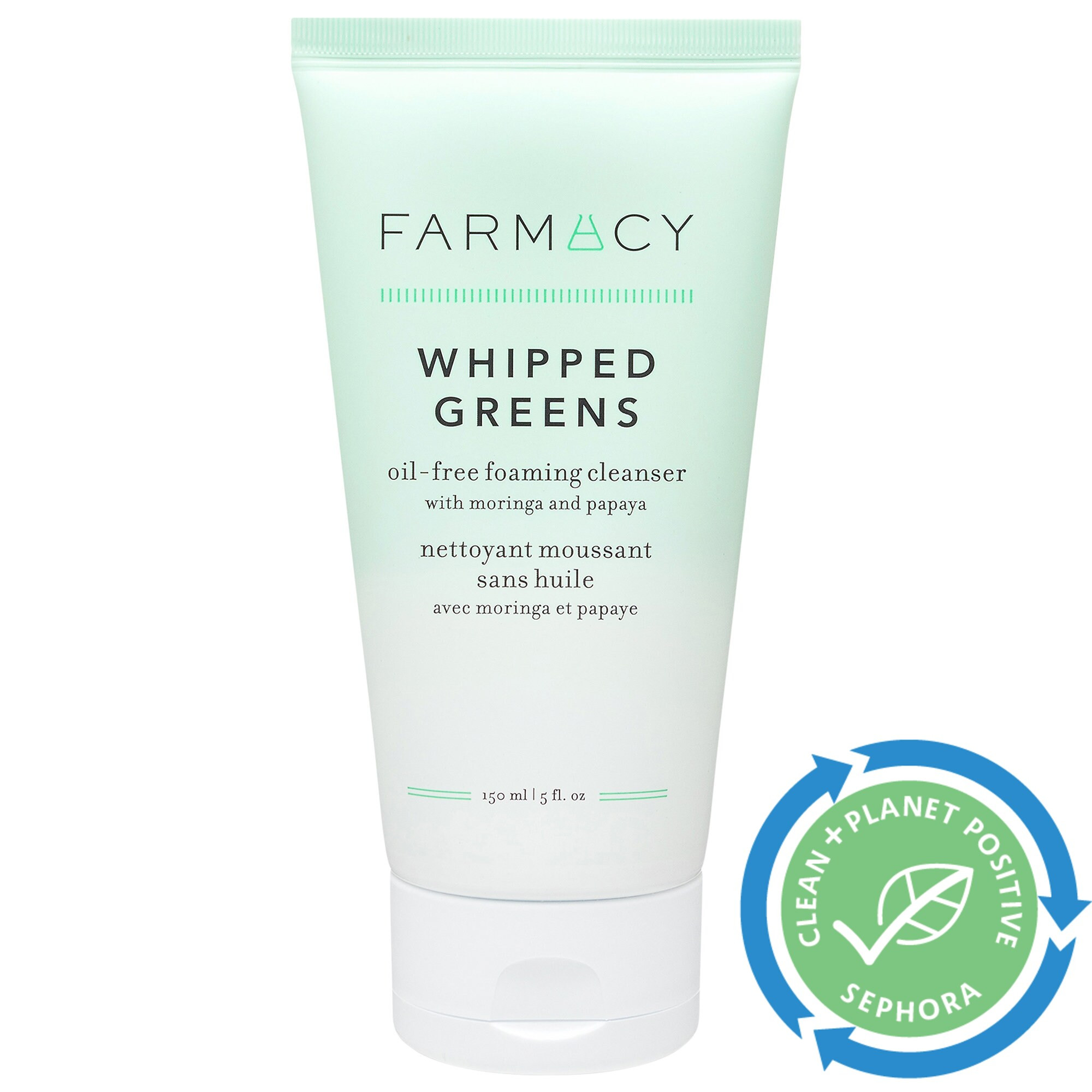Farmacy Whipped Greens: oil-free foaming cleanser with moringa and papaya 5.0 oz/ 150 mL | Sephora (US)